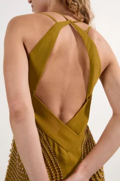 KarenMillen Robe maxi tissée à bretelles ornée Geo<Femme Robes|Robes Longues
