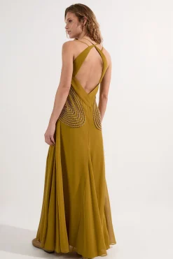 KarenMillen Robe maxi tissée à bretelles ornée Geo<Femme Robes|Robes Longues