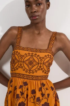 Robe Maxi Tissée Brodée Florale & Géométrique Petite