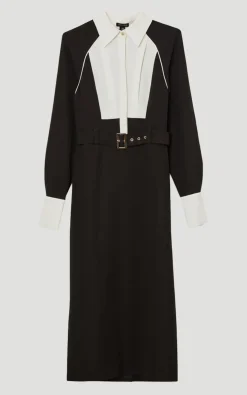 KarenMillen Robe Maxi Tissée à Col en Sergé Grande Taille<Femme Toutes Les Robes|Robes Longues