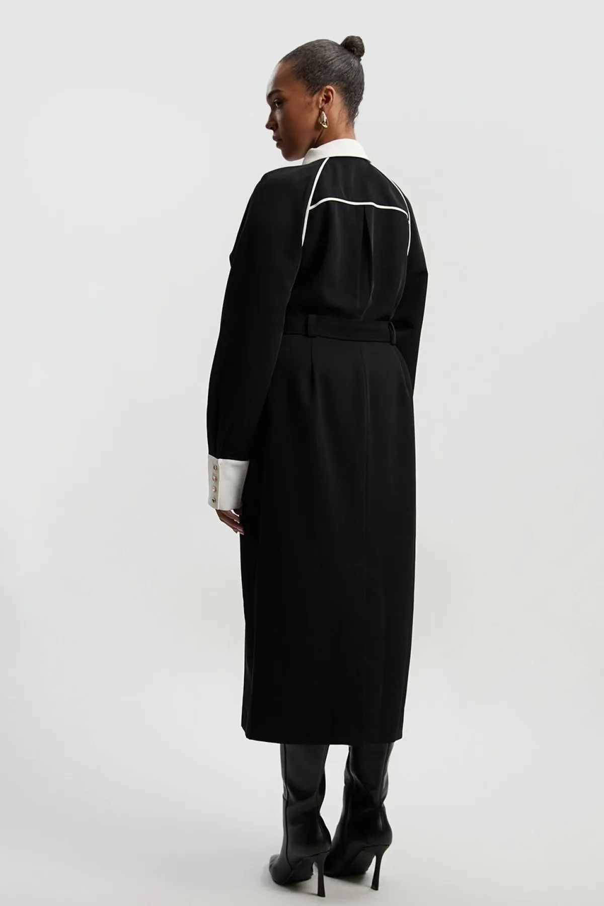 KarenMillen Robe Maxi Tissée à Col en Sergé Grande Taille<Femme Toutes Les Robes|Robes Longues