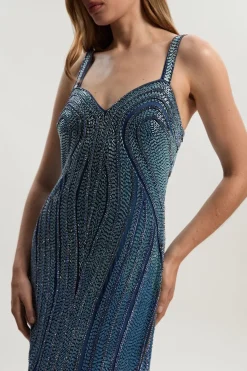 KarenMillen Robe Maxi Tissée à Encolure Cœur et Contours Perlés<Femme Robes Bal De Promo|Robes