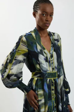 Robe Maxi Tissée En Viscose À Imprimé Floral