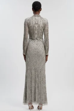KarenMillen Robe Maxi Tissée à Manches Longues Ornée de Cristaux<Femme Robes À Manches Longues|Robes