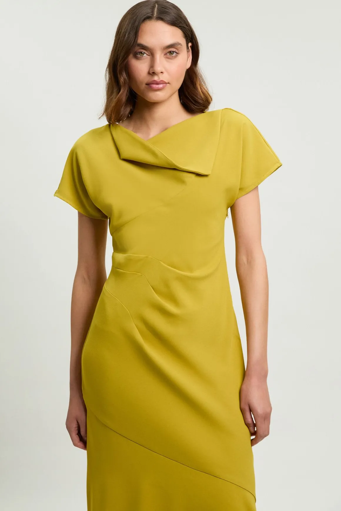 Robe Maxi Tissée À Manches Évasées En Sergé Imprimé Petits Coups De Pinceau