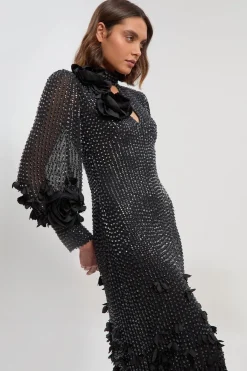 KarenMillen Robe maxi tissée ornée d'appliqués en cristal<Femme Robes Bal De Promo|Robes