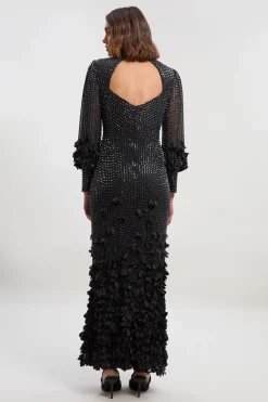 KarenMillen Robe maxi tissée ornée d'appliqués en cristal<Femme Robes Bal De Promo|Robes