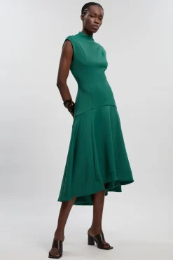KarenMillen Robe Maxi Tissée à Ourlet Volants et Effet Scuba<Femme Robes Bal De Promo|Robes
