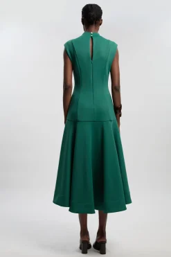 KarenMillen Robe Maxi Tissée à Ourlet Volants et Effet Scuba<Femme Robes Bal De Promo|Robes