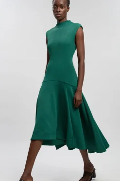 KarenMillen Robe Maxi Tissée à Ourlet Volants et Effet Scuba<Femme Robes Bal De Promo|Robes