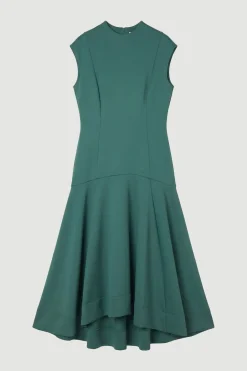 KarenMillen Robe Maxi Tissée à Ourlet Volants et Effet Scuba<Femme Robes Bal De Promo|Robes