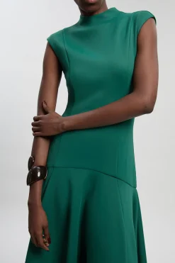 KarenMillen Robe Maxi Tissée à Ourlet Volants et Effet Scuba<Femme Robes Bal De Promo|Robes