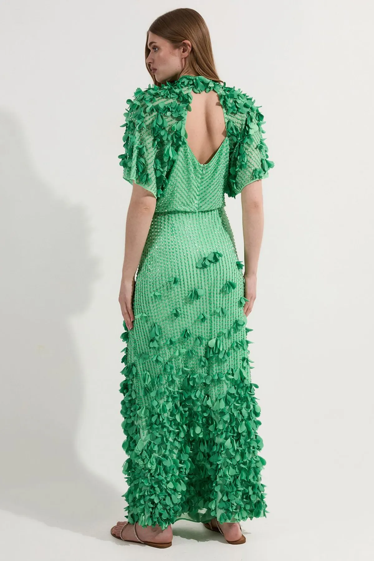 KarenMillen Robe maxi tissée pour grande taille avec appliqué de cristal et manches d’ange<Femme Robes|Robe Invitée Mariage