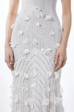 KarenMillen Robe maxi tissée à rosaces et appliqués de cristal<Femme Robes|Robes De Soirée Chic