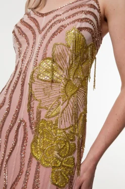 Robe Maxi Tissée Sans Bretelles à Perles Ombrées Digital Ophelia
