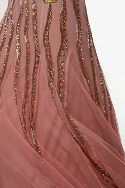 Robe Maxi Tissée Sans Bretelles à Perles Ombrées Digital Ophelia