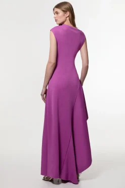 KarenMillen Robe Maxi Tissée Scuba Drama à Ourlet Volant<Femme Toutes Les Robes|Robes Longues