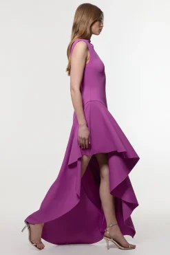 KarenMillen Robe Maxi Tissée Scuba Drama à Ourlet Volant<Femme Toutes Les Robes|Robes Longues