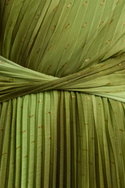 Robe Maxi Tissée À Une Épaule Avec Imprimé Dégradé À Fils Métalliques