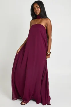 Robe Maxi Trapèze Balayant Le Sol Avec Détail Foulard