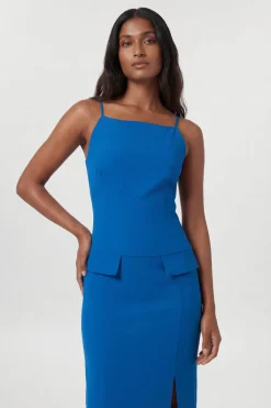 KarenMillen Robe maxi trapèze crayon cintrée à col carré stretch compacte avec couture décorative<Femme Tailleurs|Toutes Les Robes