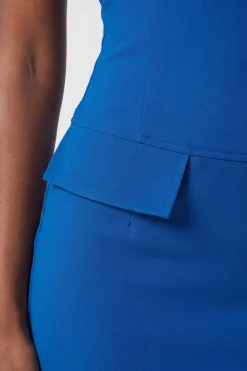 KarenMillen Robe maxi trapèze crayon cintrée à col carré stretch compacte avec couture décorative<Femme Tailleurs|Toutes Les Robes