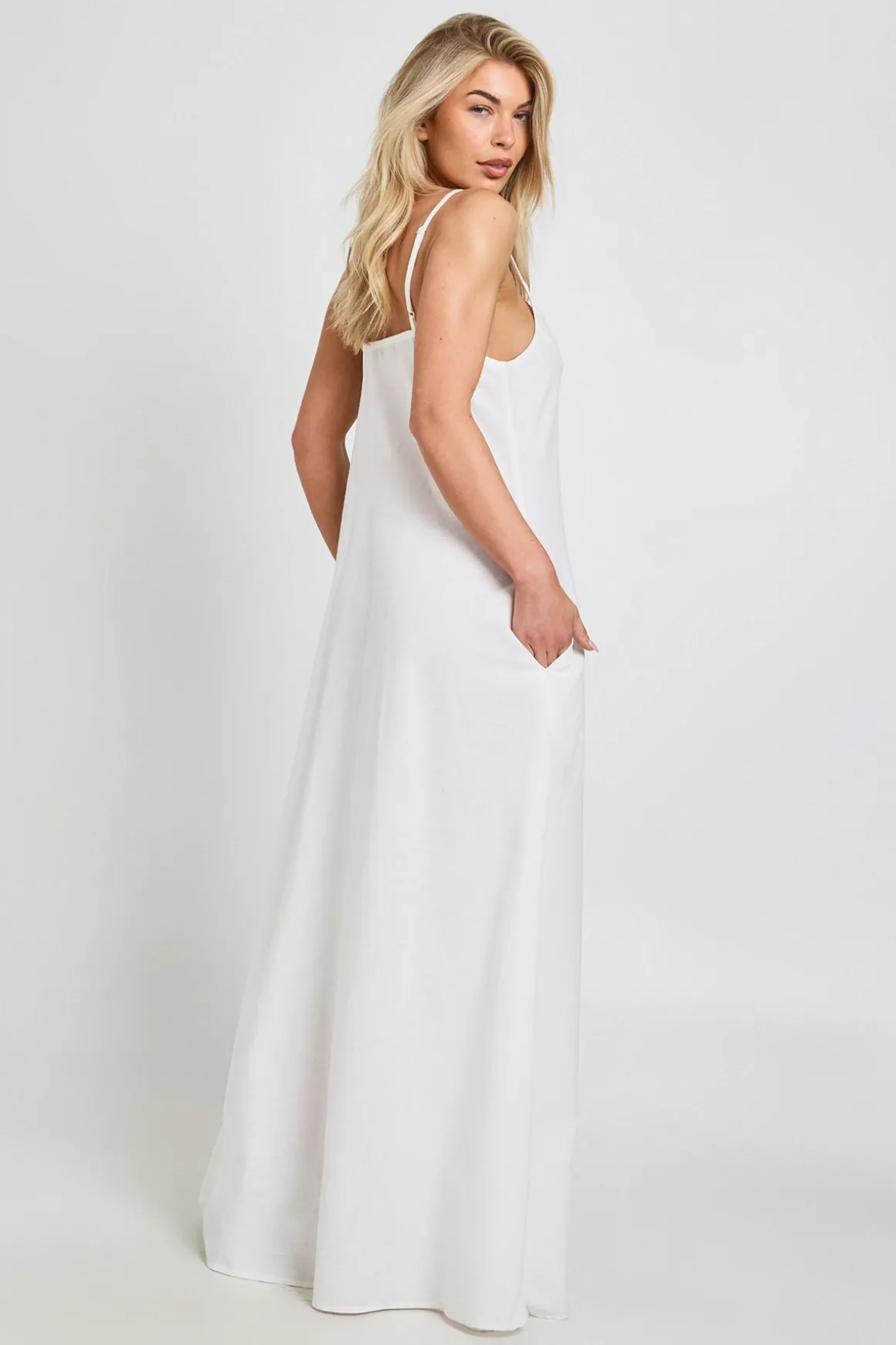 Robe Maxi Trapèze En Lin