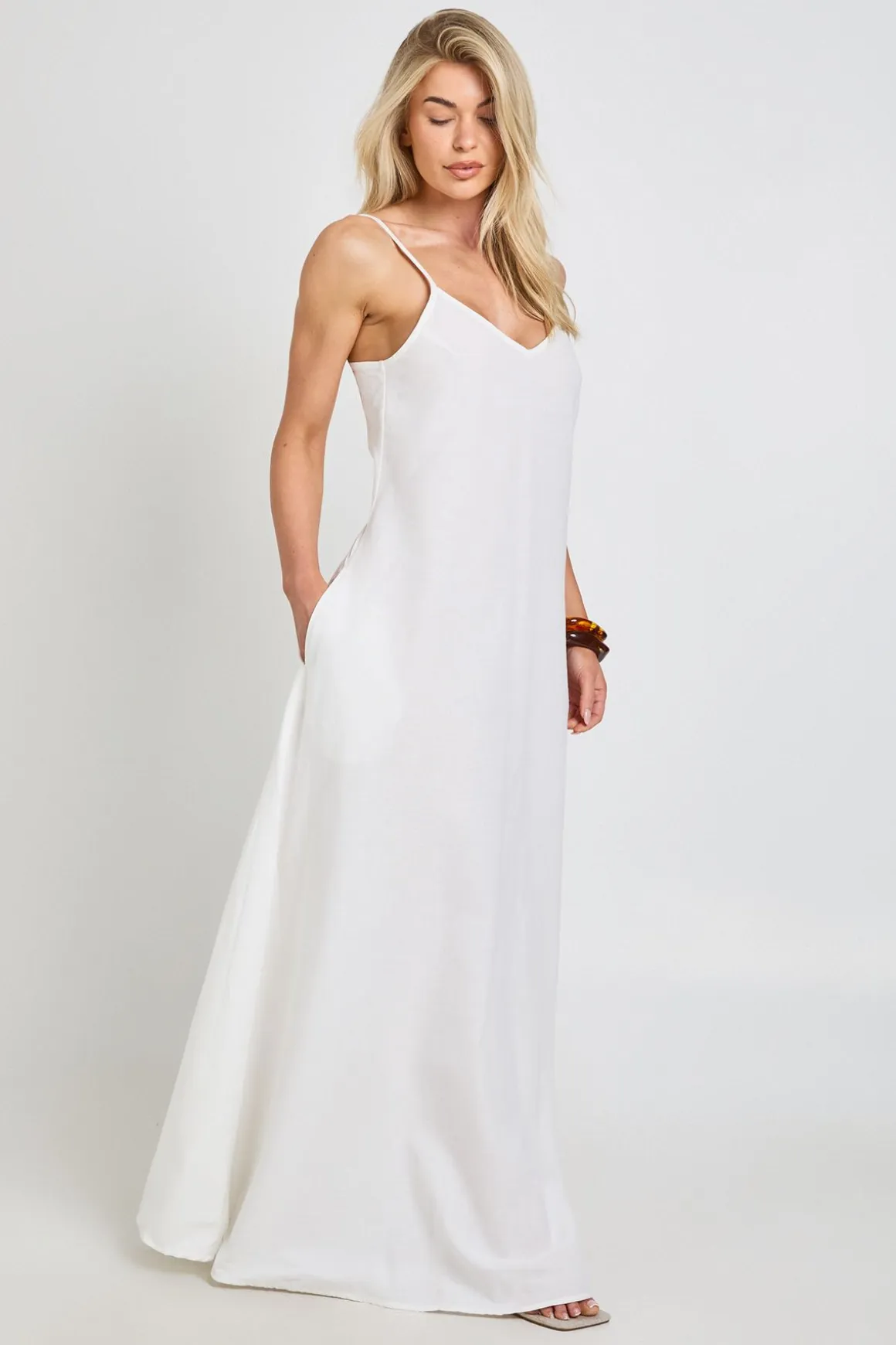 Robe Maxi Trapèze En Lin