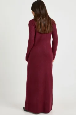 Robe Maxi Tricotée À Col Montant Super Douce Petite