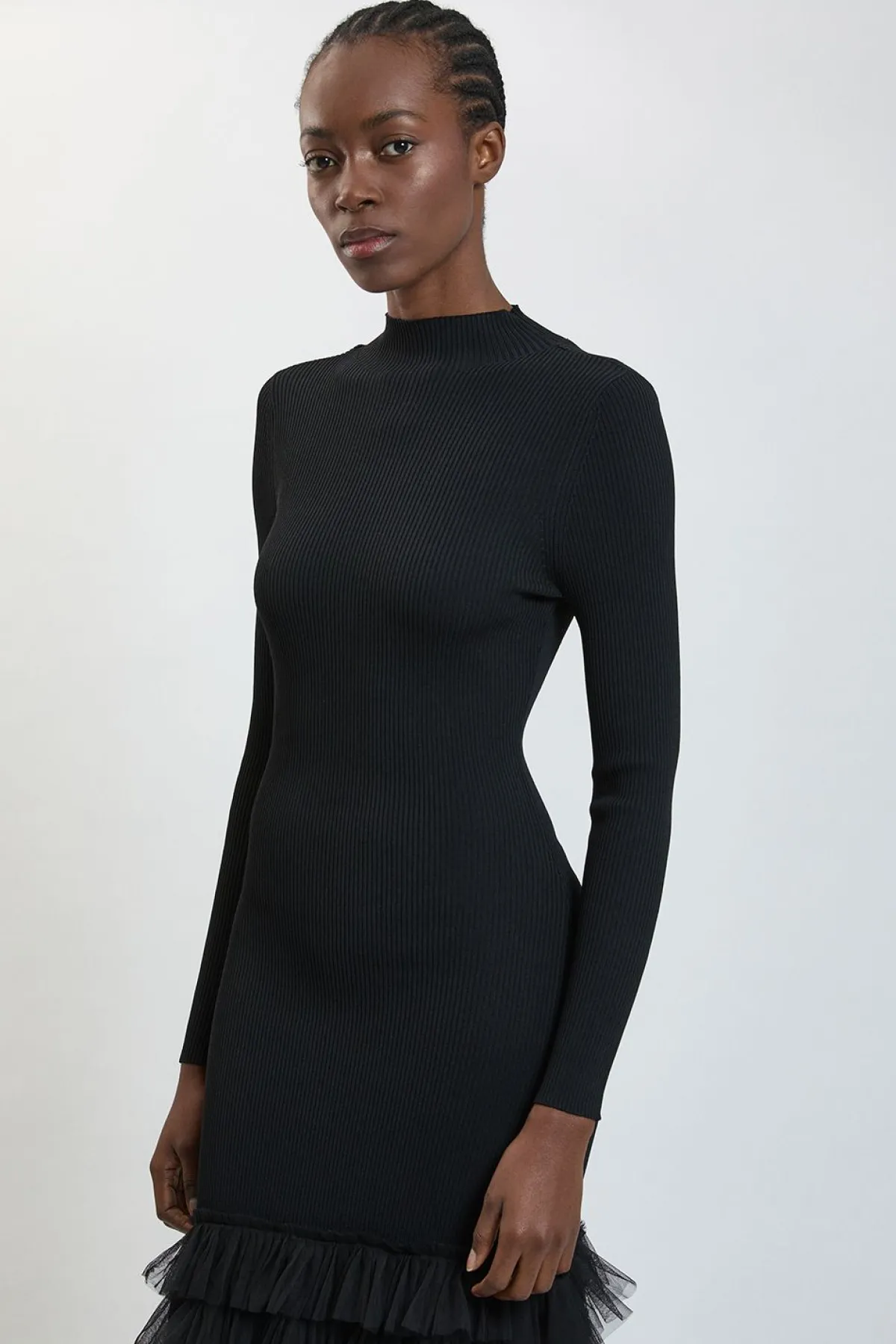 KarenMillen Robe Maxi Tricotée À Côtes Avec Dos Ouvert Et Ourlet À Volant Spectaculaire<Femme Toutes Les Robes|Robes Longues