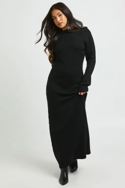 boohoo Robe Maxi Tricotée À Encolure Dégagée Petite<Femme Pulls Et Gilets|Toutes Les Mailles