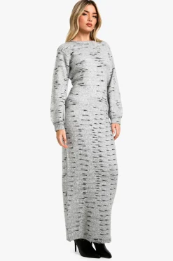 Robe maxi tricotée en maille douce Marl
