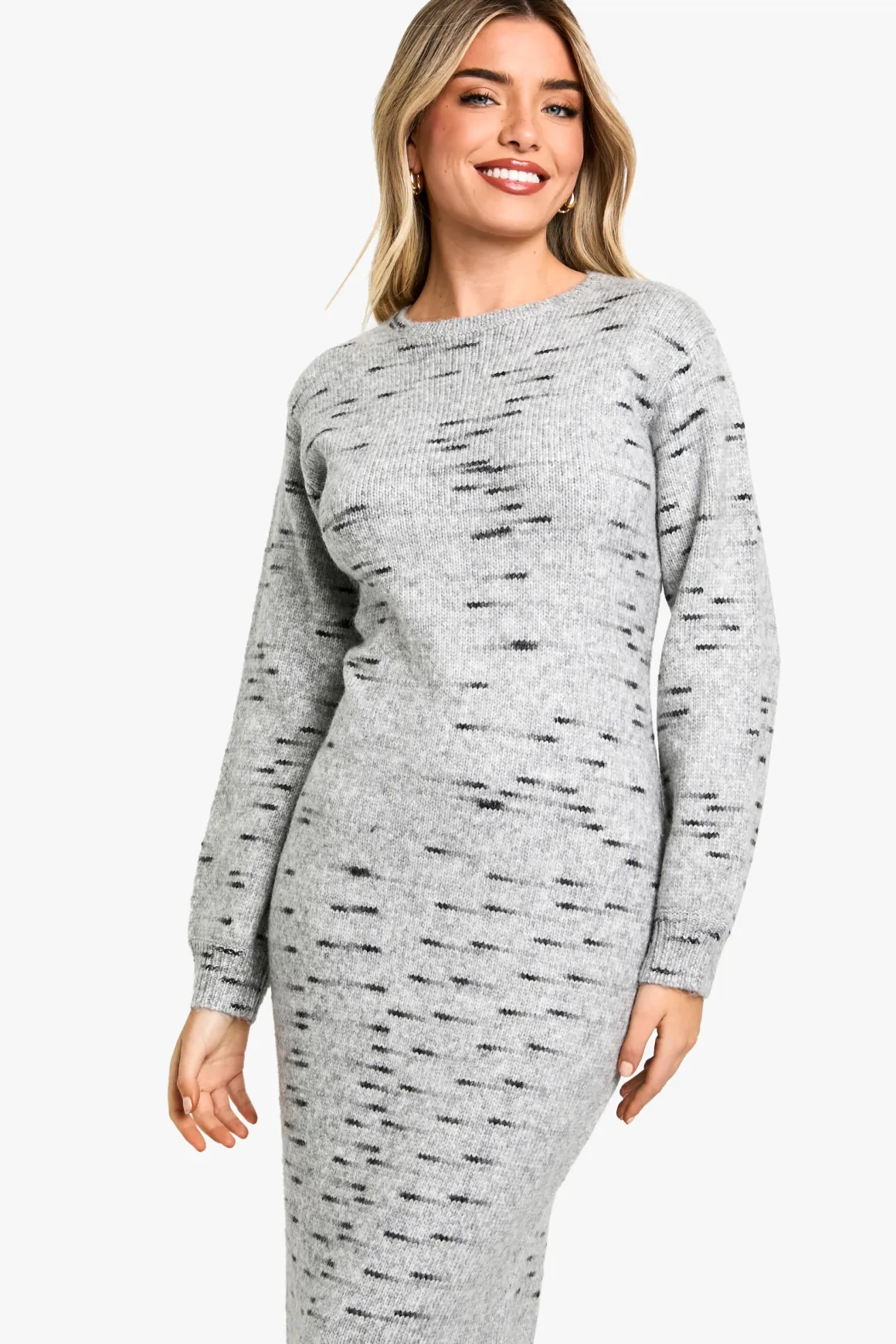 Robe maxi tricotée en maille douce Marl