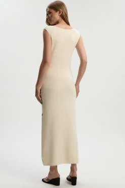 Robe Maxi Tricotée à Imprimé Abstrait