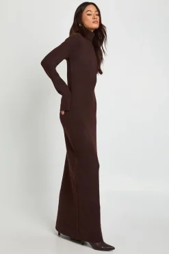 boohoo Robe Maxi Tricotée Ultra Douce Col Roulé Tall<Femme Pulls Et Gilets|Toutes Les Mailles
