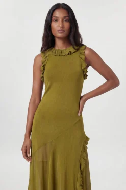 Robe Maxi Tricotée À Volants Petite Taille