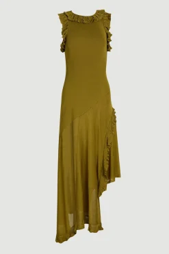 Robe Maxi Tricotée À Volants Petite Taille