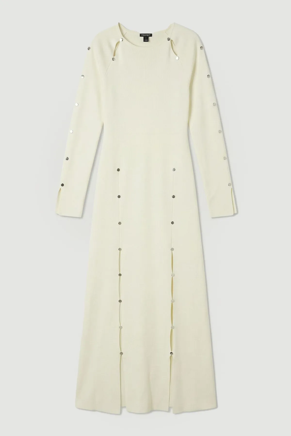 KarenMillen Robe Maxi Tricot Mélange Viscose avec Détail Trou de Serrure à Clous<Femme Toutes Les Robes|Robes Longues