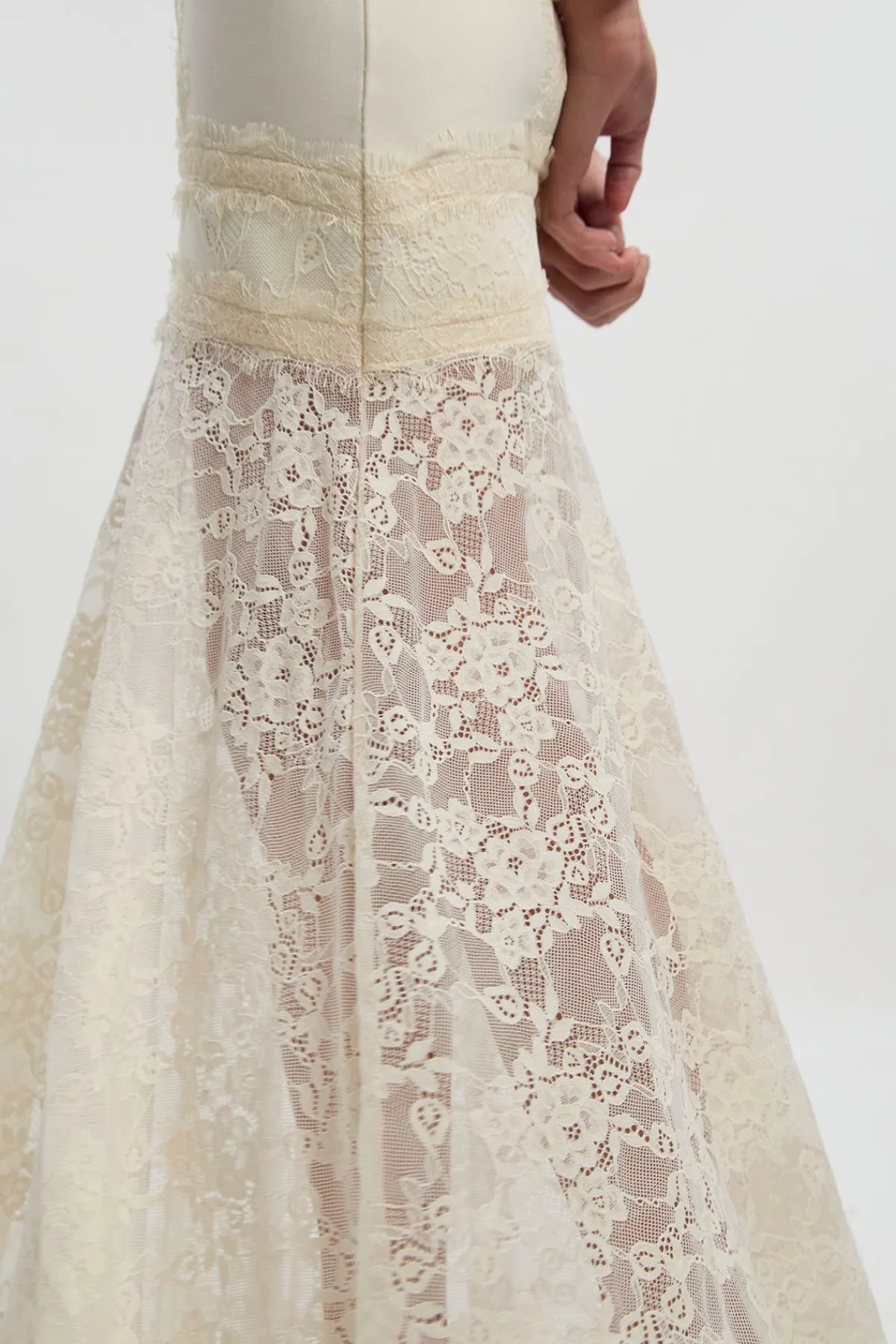 KarenMillen Robe Maxi Tricot Moulante à Bandage et Dentelle Mélangée<Femme Satin Et Dentelle|Robes Bal De Promo