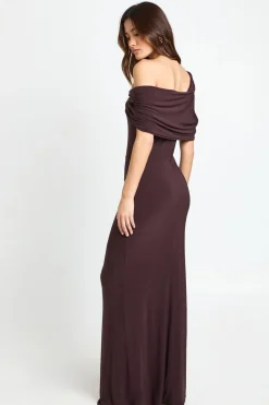 Robe maxi twist Bardot froncée