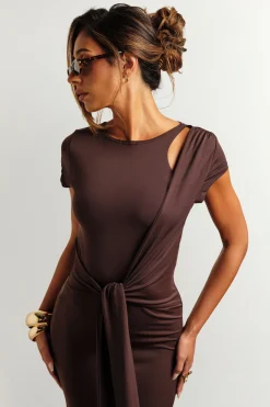Robe Maxi Ultra Douce Avec Détail Ceinture À Nouer À La Taille