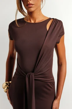 Robe Maxi Ultra Douce Avec Détail Ceinture À Nouer À La Taille