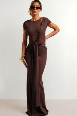 Robe Maxi Ultra Douce Avec Détail Ceinture À Nouer À La Taille