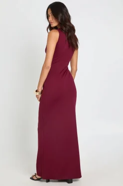 Robe Maxi Ultra Douce À Encolure Slash