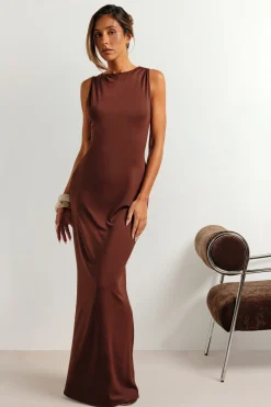 Robe Maxi Ultra Douce À Encolure Bardot Basique