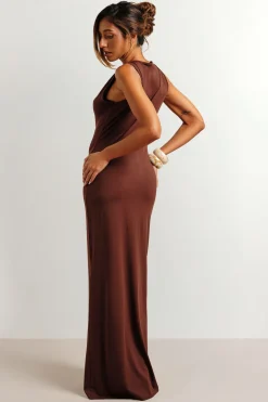 Robe Maxi Ultra Douce À Encolure Bardot Basique