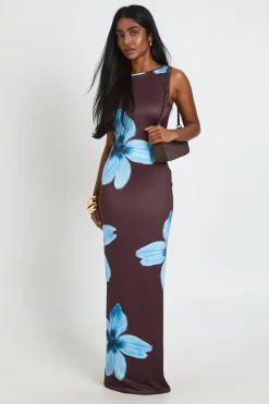 boohoo Robe Maxi Ultra Douce À Encolure Bardot Basique<Femme Looks Chocolat|Basiques