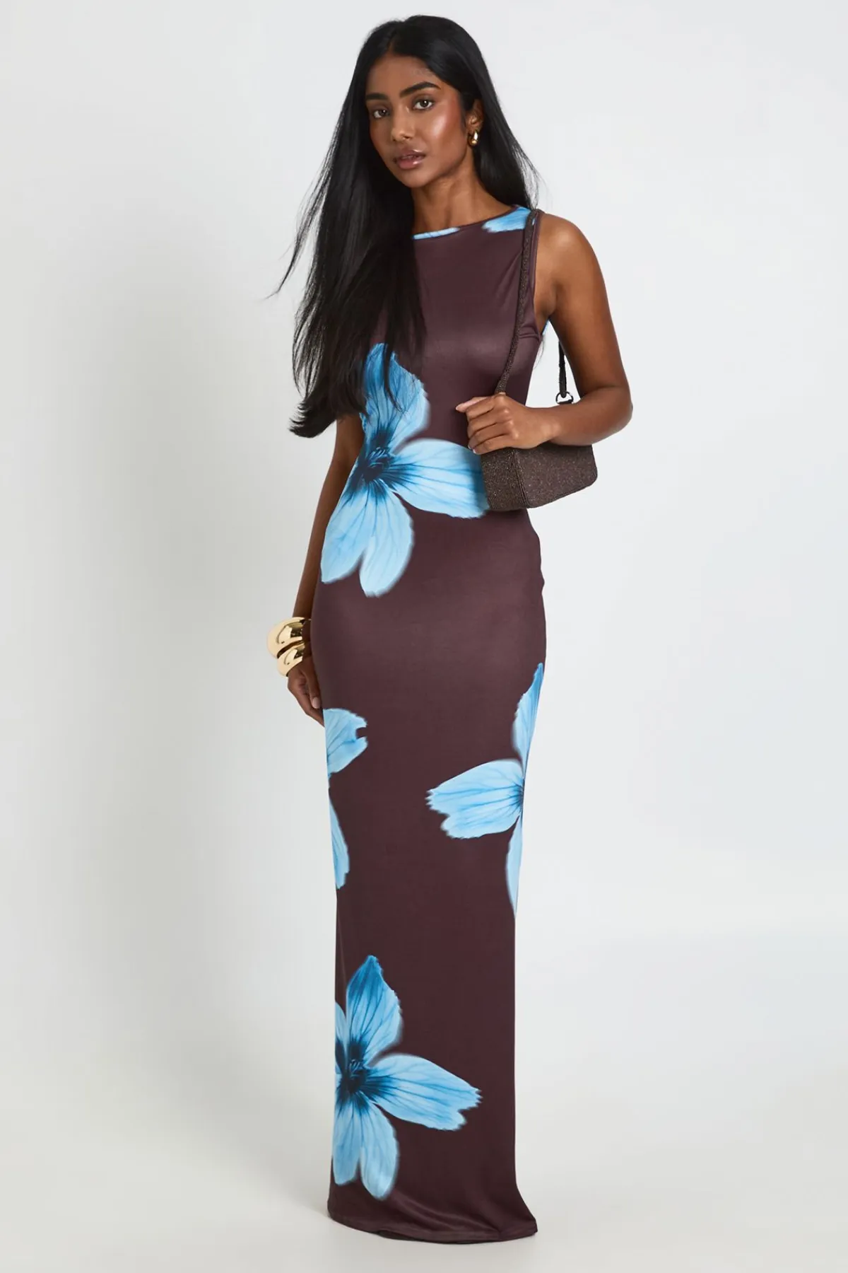 boohoo Robe Maxi Ultra Douce À Encolure Bardot Basique<Femme Looks Chocolat|Basiques