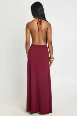 boohoo Robe Maxi Ultra Douce À Encolure Froncée Dos Nu Et Col Licou<Femme Robes|Robe Invitée Mariage