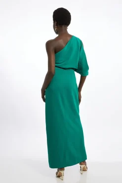 Robe Maxi Une Épaule en Viscose Stretch Compacte